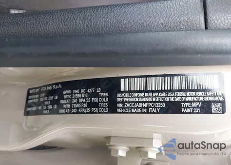 2015 Jeep Renegade Latitude из США, поврежденный, VIN ZACCJABH4FPC13250